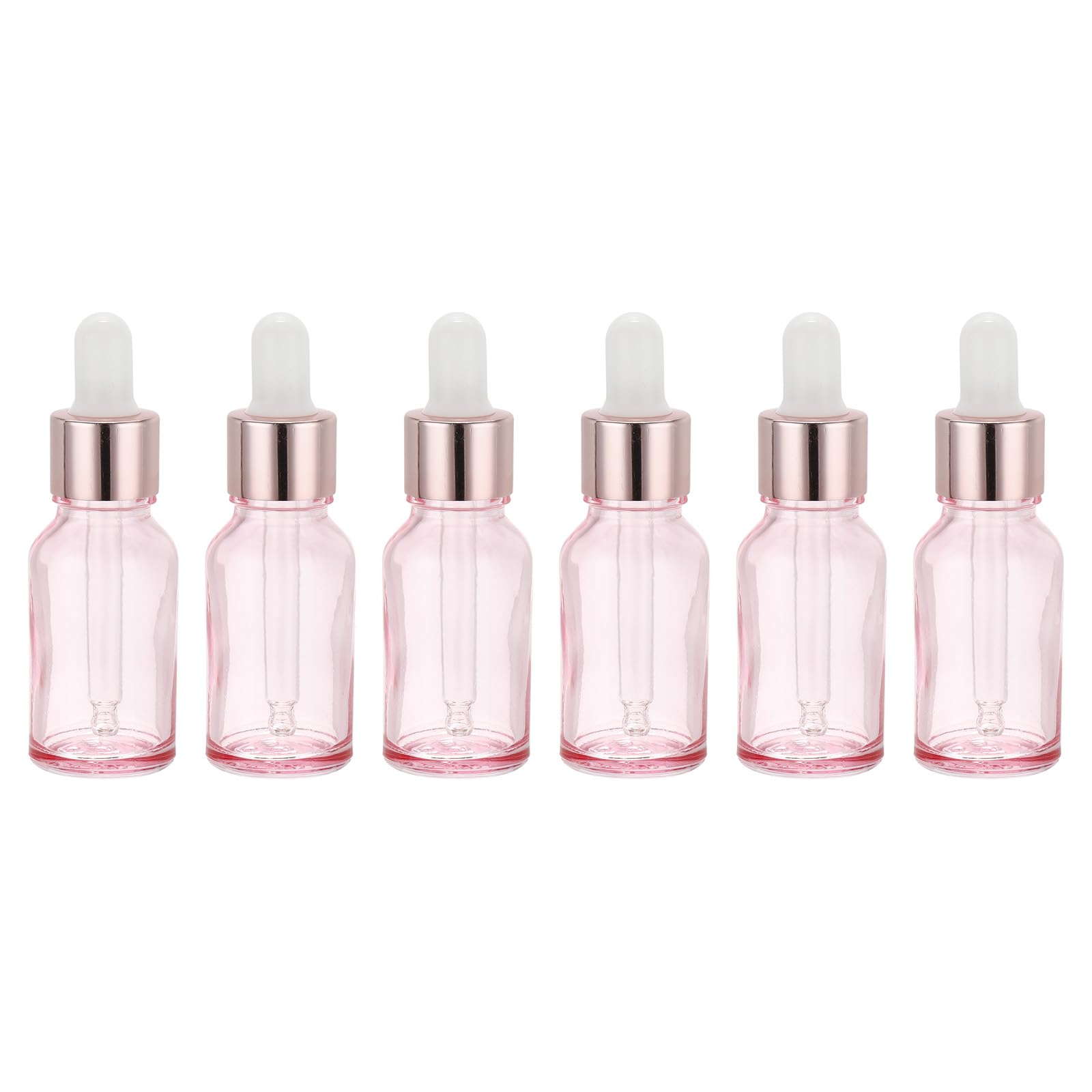 PATIKIL 15ml Glass Dropper Bottle, 6Pcs Leakproof Eye Dropper Essential Oils Sample Liquid Perfume Container for Storage Home Travel, Pink