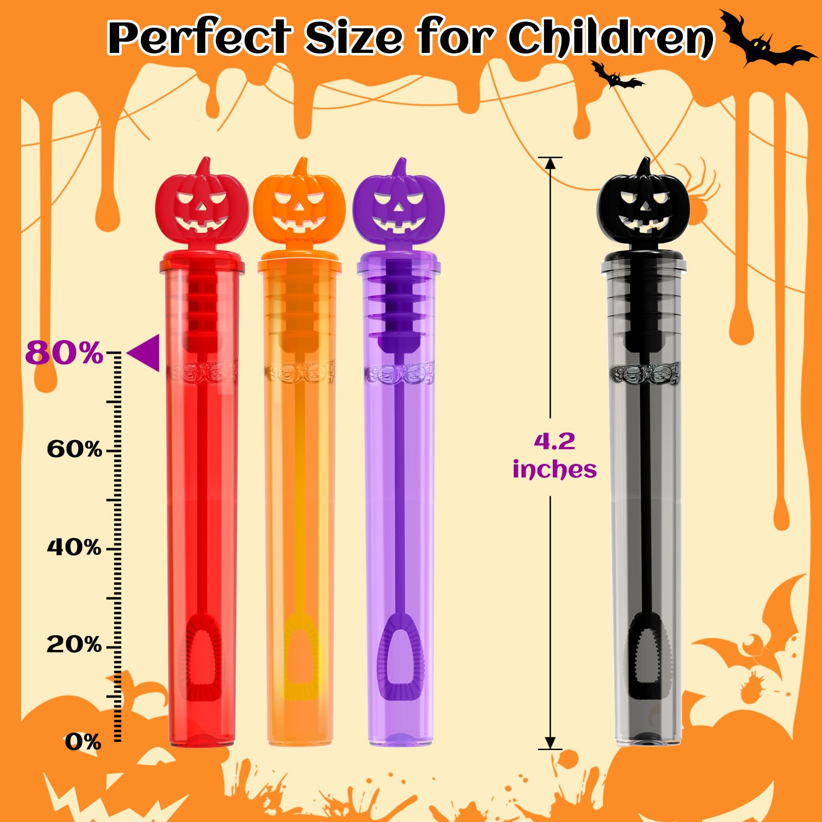 Shemira 80PCS Halloween Bubble Wands, Mini Bubbles Party Favors for Kids, Halloween Party Favors, Halloween Goodie Bag Stuffers, Classroom Prizes Gifts for Kids, Halloween Trick or Treat Toys Bulk