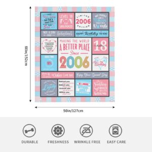 18th Birthday Gifts for Girls, Gifts for 18 Year Old Girl, Best Gifts for 18 Year Old Girl, 18th Birthday Decor Throw Blanket 60" X 50", 18th Birthday Gifts for Her, 18 Years Old Girl Gift Ideas