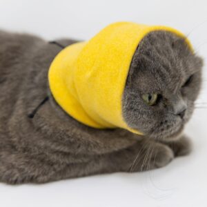 DDFS Cat Hematoma Ear Wrap,Cat No Flap Ear Wrap Anxiety & Stress Relief - No Flap Ear Wrap for Cats Yellow S