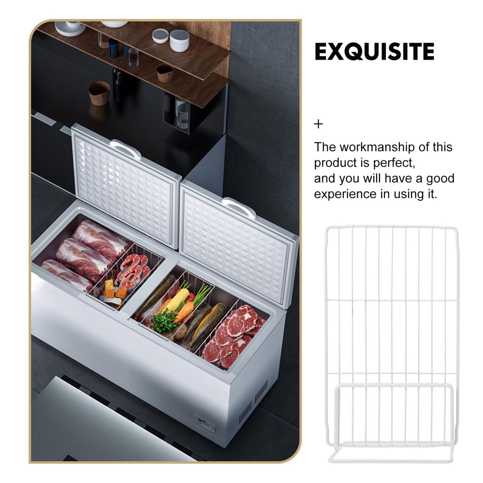 Iron Organizer For Freezer Freezer Wire Divider iron wire Mesh grid fridge shelf organizer ice cream clothes single sided cupboard Metal Shelf Separators partition board