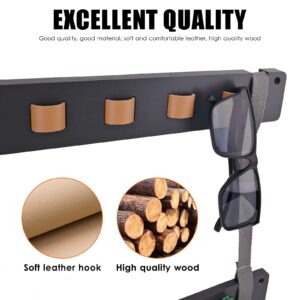 chiduerm Sunglasses Organizer Wood Storage Eye Glasses Holder for Home Wall Mounted,Sunglasses Rack Home Wall Hanging Storage Organizer (2pcs black-gray)