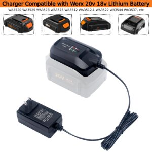 Tulepowceeng WA3742 Charger Compatible with Worx 20V Lithium Battery WA3525 WA3520 WA3578 Replacement for 20v Battery Charger WA3732 WA3875 WA3881