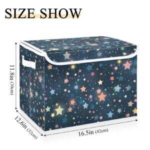 Moudou Star Storage Bin with Lid, Large Collapsible Cube Storage Box for Closet, Office, Bedroom, Home Decor