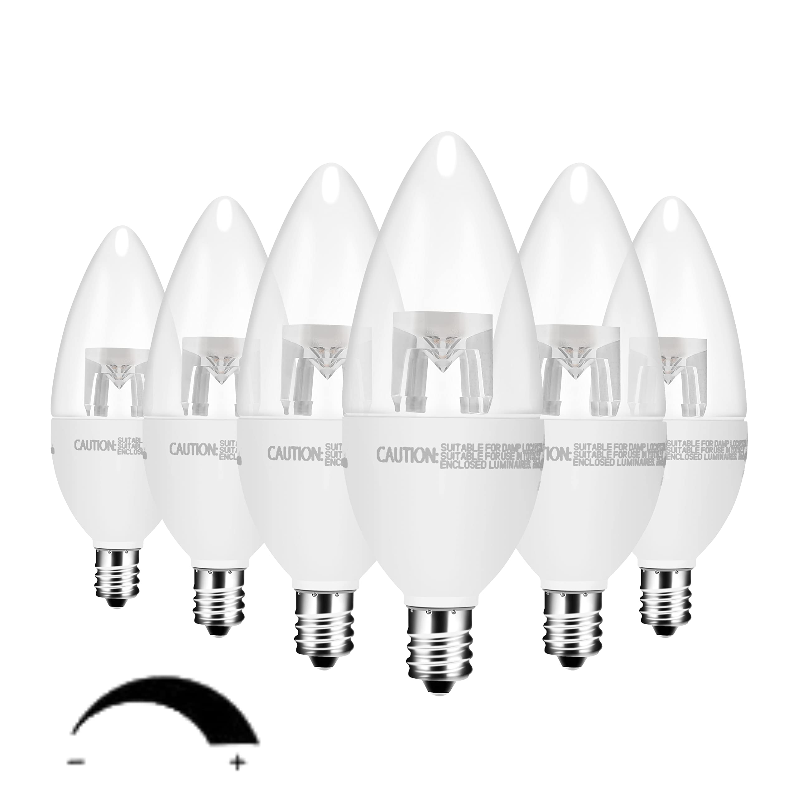 sunplux E12 Candelabra LED Light Bulbs Dimmable 25W Equivalent, 5000K Daylight 200lumens, 240°Beam Angle LED Candle Bulbs, Pack of 6