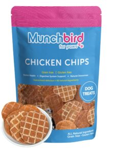 chicken chips chicken waffle dog treat training treats lean treats dog dehydrated dog treats for small medium large dog puppy chicken treats for dogs (3.5 oz, crunchy chicken chips)