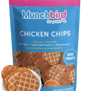 Chicken Chips Chicken Waffle Dog Treat Training Treats Lean Treats Dog Dehydrated Dog Treats for Small Medium Large Dog Puppy Chicken Treats for Dogs (3.5 OZ, Crunchy Chicken Chips)