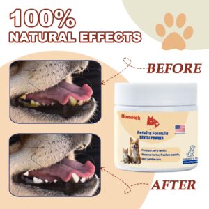 Pet Dental Powder - Breath Freshener, Teeth Cleaning, Solves Tartar & Bad Breath for Dog and Cat.