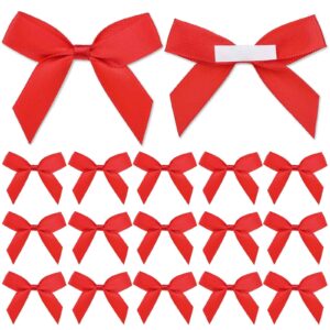 40 pcs red satin ribbon bows self adhesive bows for luxury gift wrapping small tied ribbon adhesive bow for diy satin ribbon bows for brithday christmas party gift wrap bows for bags