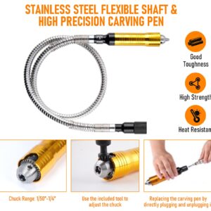 lesolar 1000W Flex Shaft Rotary Tool Kit, 30000RPM Electric Flex Shaft Hanging Grinder Carver Support Forward & Reverse Rotation, High Speed Hanging Grinding Machine with Variable Speed Foot Switch