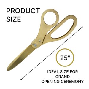 New Edition Grand Opening Scissors – 25'' Scissors Gold with Golden Blades for Ribbon Cutting Ceremony