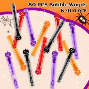 Shemira 80PCS Halloween Bubble Wands, Mini Bubbles Party Favors for Kids, Halloween Party Favors, Halloween Goodie Bag Stuffers, Classroom Prizes Gifts for Kids, Halloween Trick or Treat Toys Bulk