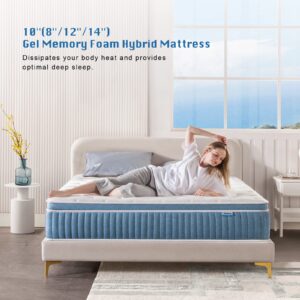 Rimensy King Mattress,12 Inch King Size Mattresses,76"*80"*12 Mattress in a Box,Independent-Spring,Soft and Comfortable,CertiPUR-US Certified