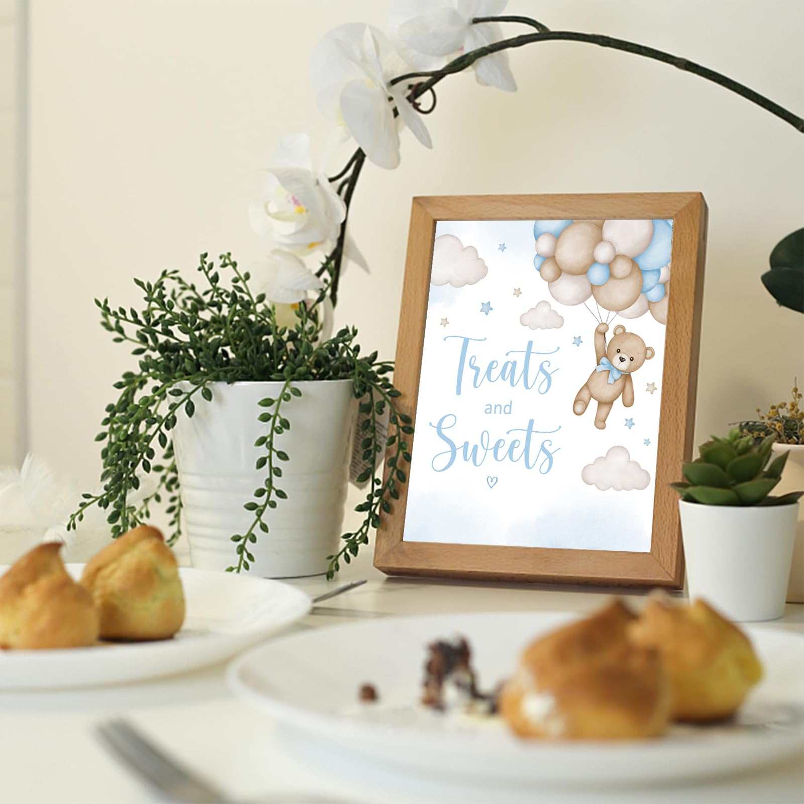 4PCS Bear Table Sign Centerpieces for We Can Bearly Wait Baby Shower Decorations Bear Birthday Decorations Party Supplies(8x10in)