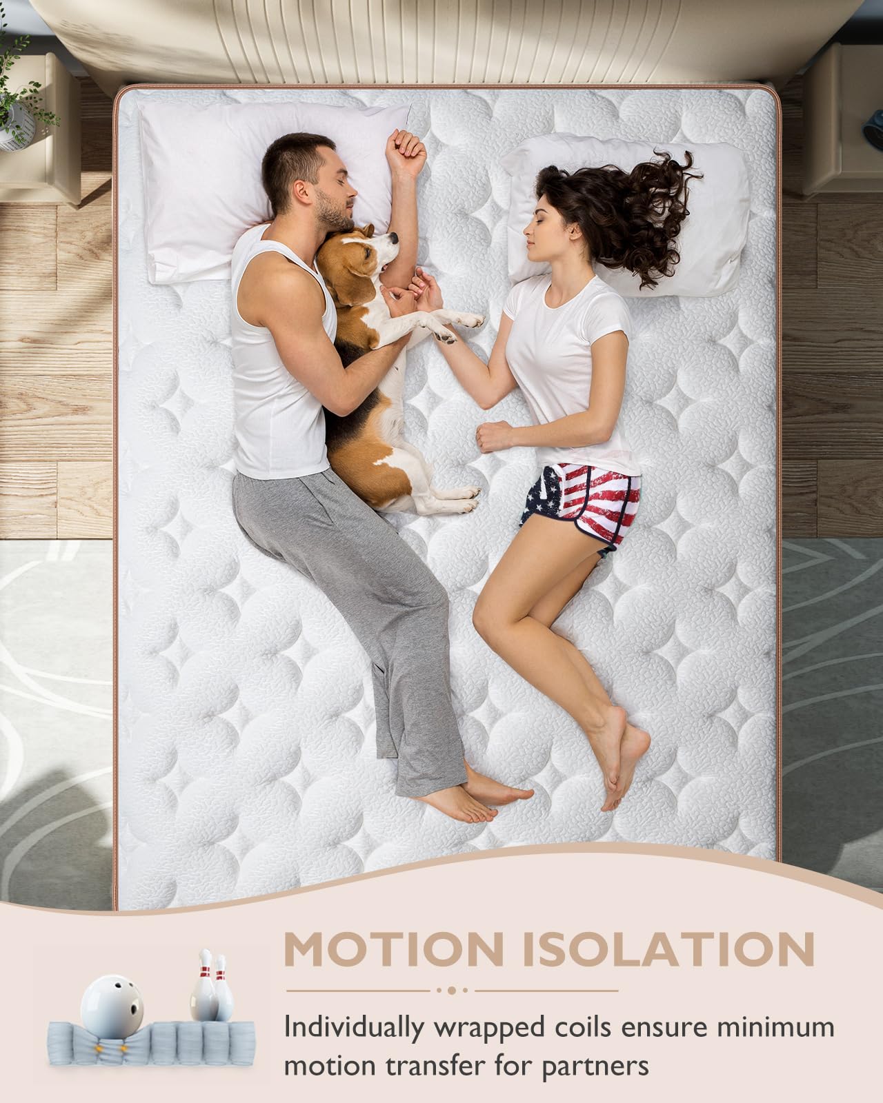 BedStory Full Mattress - 14 Inch Hybrid Mattress in a Box - Individually Wrapped Coils for Pressure Relief and Motion Isolation