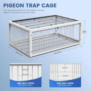 PAUQRWIE Pigeon Trap Cage Bird Traps for Small Birds Folding One-Way Entrance Trapping Portable U-Trap Door for Doves Breeding Supply Pigeon Coop