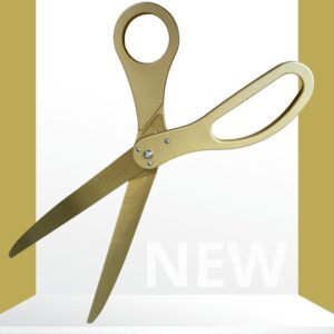 new edition grand opening scissors – 25'' scissors gold with golden blades for ribbon cutting ceremony