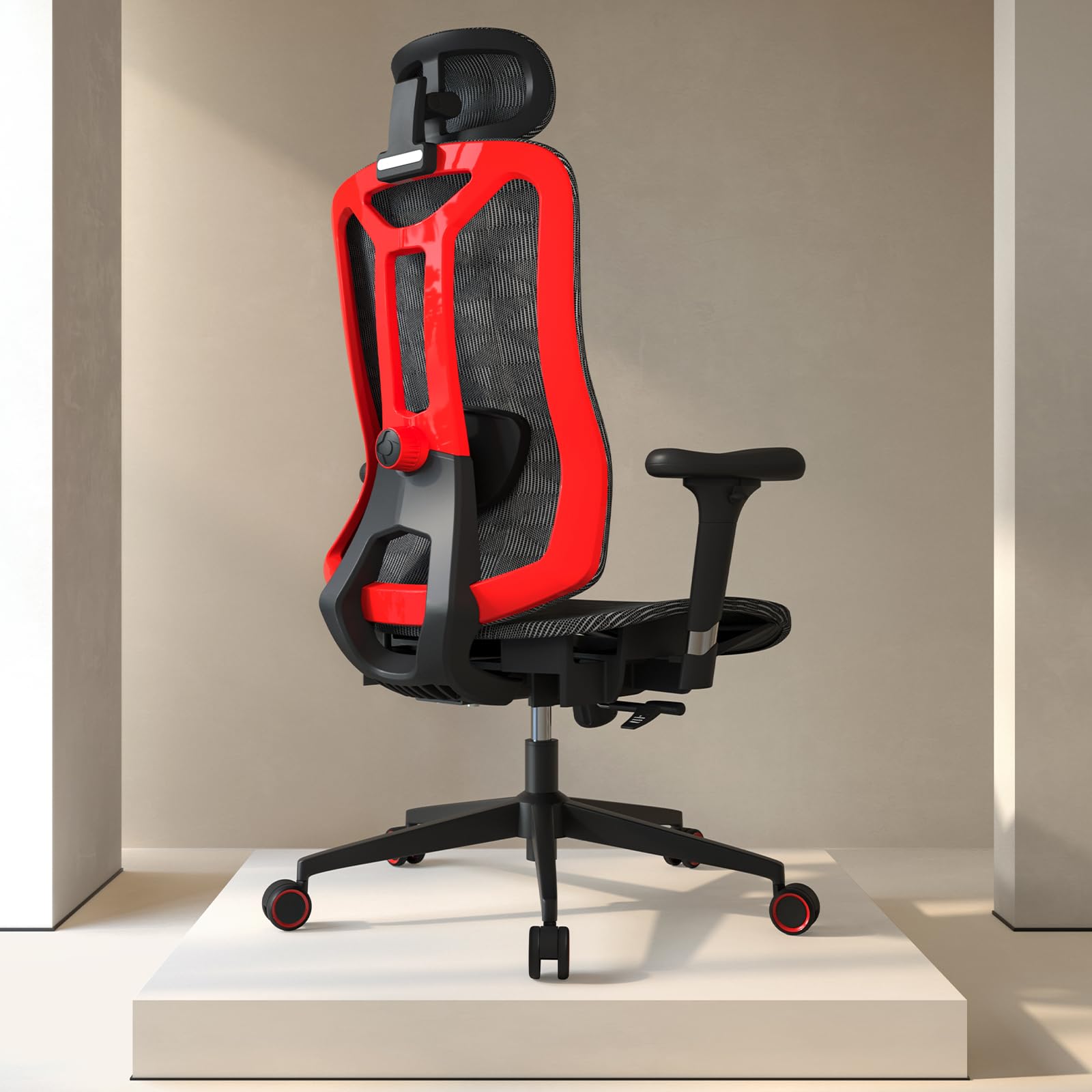 Fradiett Ergonomic Mesh Office Chair - Computer Chair with 3D Lumbar Support, Seat Depth Adjustable Desk Chair with Headrest, 3D Armrest, Ergonomic Gaming Chair for Home Office,Tilt Function