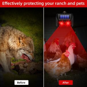 4 Pack Solar Animal Repellent Outdoor Coyote Deterrent for Yard Racoon Repellent Outdoor Skunk Repellent for Yard,Deer Repellent Devices Predator Eyes Predator Lights for Chicken Coop Farm Garden