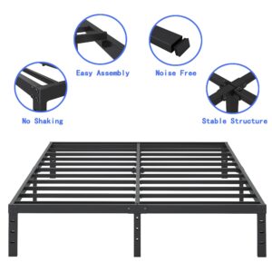 ALDRICH Queen Size Bed Frame with Fabric Cover Skirt, 16 Inch Metal Platform Bed Frame Queen with Storage Space Under Bed, Heavy Duty Steel Slat Support, Easy Assembly, No Box Spring Needed