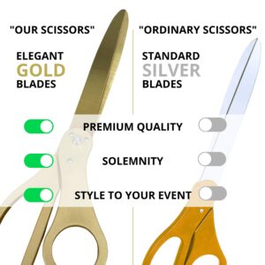 New Edition Grand Opening Scissors – 25'' Scissors Gold with Golden Blades for Ribbon Cutting Ceremony