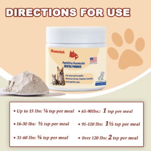 Pet Dental Powder - Breath Freshener, Teeth Cleaning, Solves Tartar & Bad Breath for Dog and Cat.