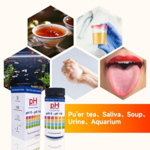 TAEING 200pcs pH Test Strips, Universal pH 0-14, Testing pH for Urine Saliva Drinking Water Labs Aquariums Gyms Pools…