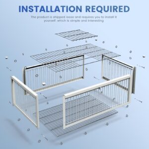 PAUQRWIE Pigeon Trap Cage Bird Traps for Small Birds Folding One-Way Entrance Trapping Portable U-Trap Door for Doves Breeding Supply Pigeon Coop