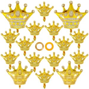 16 pcs crown balloons,gold crown foil balloons crown shape balloons gold anniversary balloons for christmas birthday party baby shower wedding bridal shower princess themed party supplies