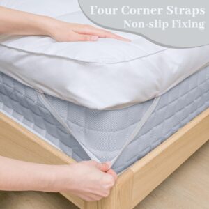 Cooling Mattress Topper Twin: 2 Inch Mattress Pad Cover,Ultra Soft Down Alternative Fill Pillow Top Cooling Bed Topper, Comfy Thick for Dorm Room Bunk RV