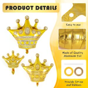 16 Pcs Crown Balloons,Gold Crown Foil Balloons Crown Shape Balloons Gold Anniversary Balloons for Christmas Birthday Party Baby Shower Wedding Bridal Shower Princess Themed Party Supplies