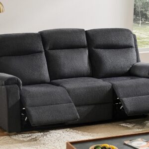 LARMACE Power Recliner Sofa 3 Seater Reclining Couch with Overstuffed Armrest and Backrest Electric Double Recliner Sofa Couch for Living Room, Dark Grey