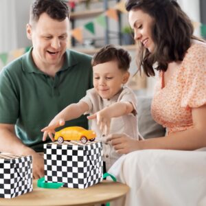 Titiweet Checkered Flag Wrapping Paper - Race Car Wrapping Paper for Boys Girls, 4 Large Sheets Cars Wrapping Paper for Birthday Christmas Holiday, 39.4 x 27.6 Inches Per Sheet (Race Car)