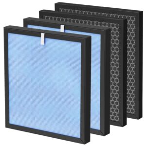 hsp001 filter replacement compatible with hathaspace air purifier filters hsp001, 4-in-2 filtration with h13 true hepa and activated carbon, 2 pack