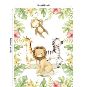 UNIQUE Safari Fabric Panel 19x25 in, Quilting Panel, Baby Quilt Panel, Cotton Baby Panel, Blanket Panel, Cotton Fabric for Quilting