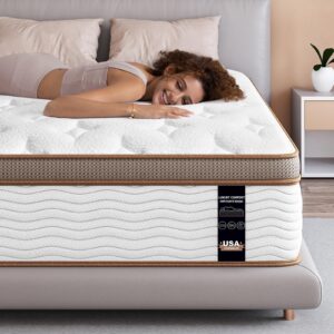 bedstory full mattress - 14 inch hybrid mattress in a box - individually wrapped coils for pressure relief and motion isolation