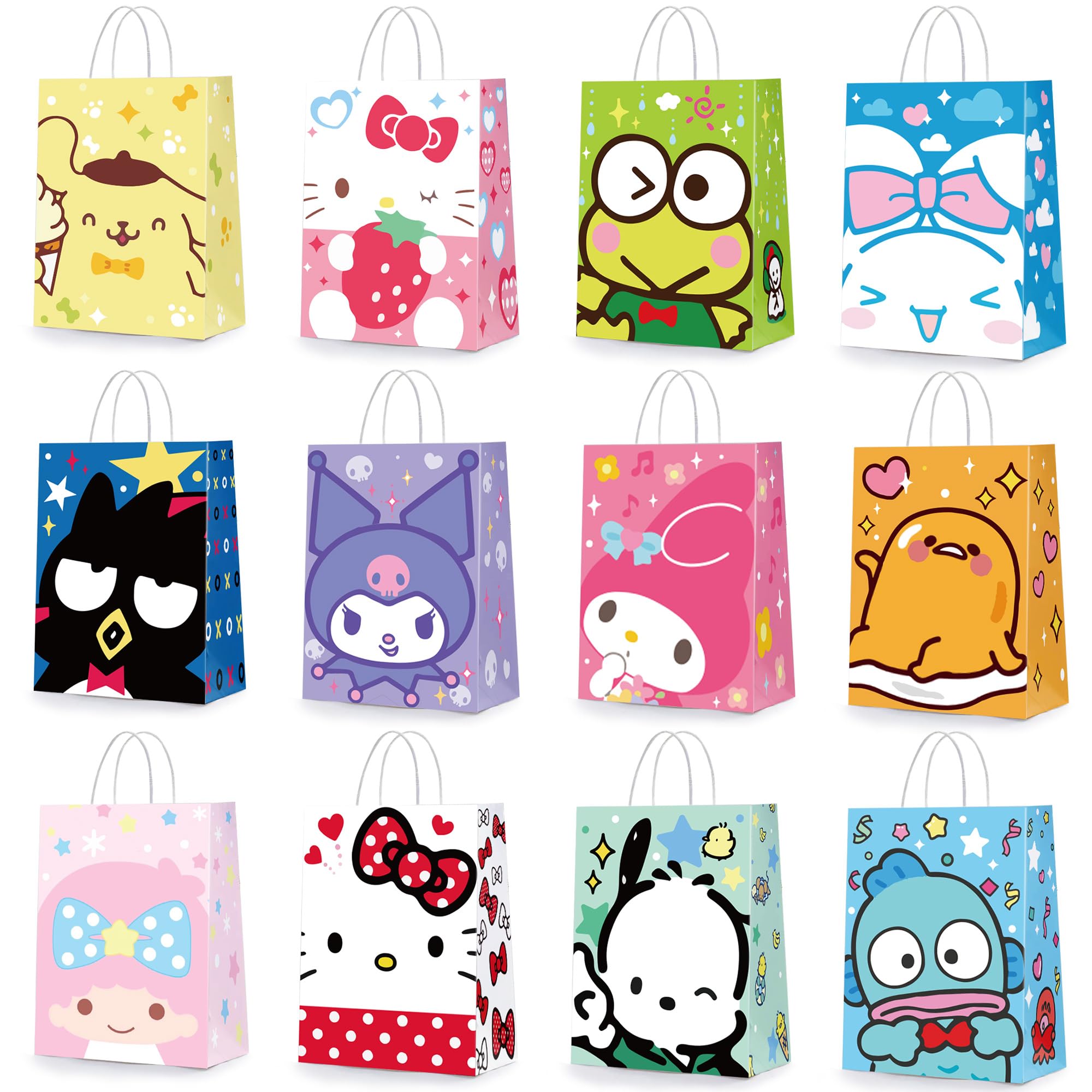 24 Pcs Party Favor Bags Party Gift Bags Birthday Party Supplies, Kraft Paper Gift Bags with Handles Party Goodie Bags Treat Bags for Kids Birthday Decorations