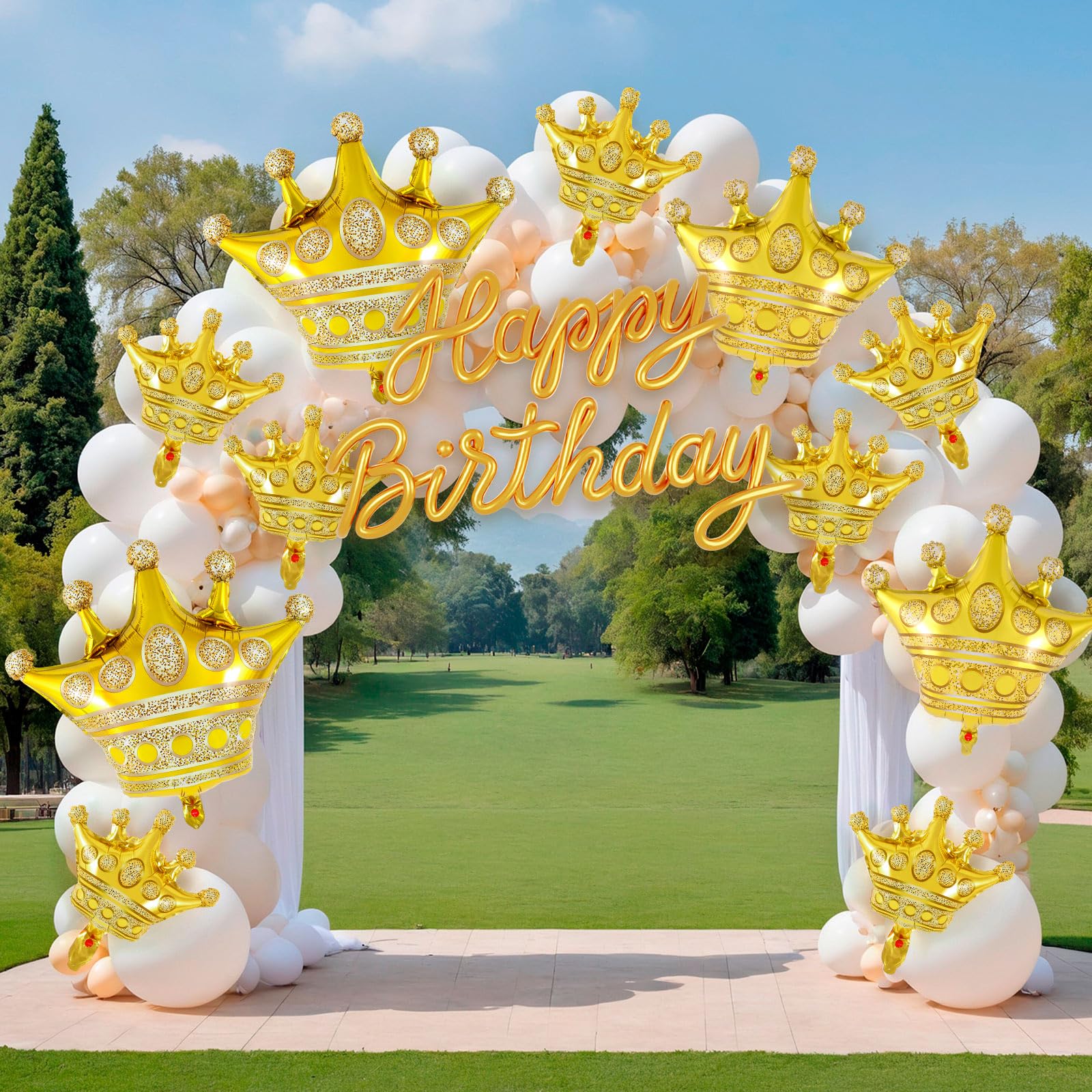 16 Pcs Crown Balloons,Gold Crown Foil Balloons Crown Shape Balloons Gold Anniversary Balloons for Christmas Birthday Party Baby Shower Wedding Bridal Shower Princess Themed Party Supplies