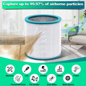 2 Pack True HEPA Replacement Air Purifier Filters for Dyson Tower Purifier Pure Cool Link TP01 TP02 TP03 BP01, AM11, Dyson BP01 Models, Compared to Part # 968126-03 - Premium Activated Carbon Filters