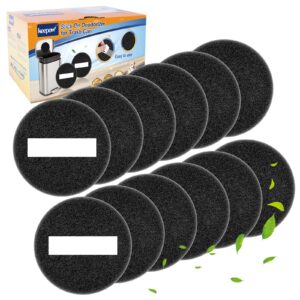 keepow 12 pack stick on deodorizer for trash can, compost bin filter, activated charcoal purifying deodorizer for indoor kitchen compost bucket, trash cans, countertop and recycle bins (round)