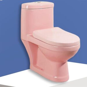 qiufangm child mute toilet super smart toilet, creative ceramics bidet toilet, one piece toilet with dual flush, modern siphonic toilet for kindergarten (color : pink, size : 500x290x530mm)