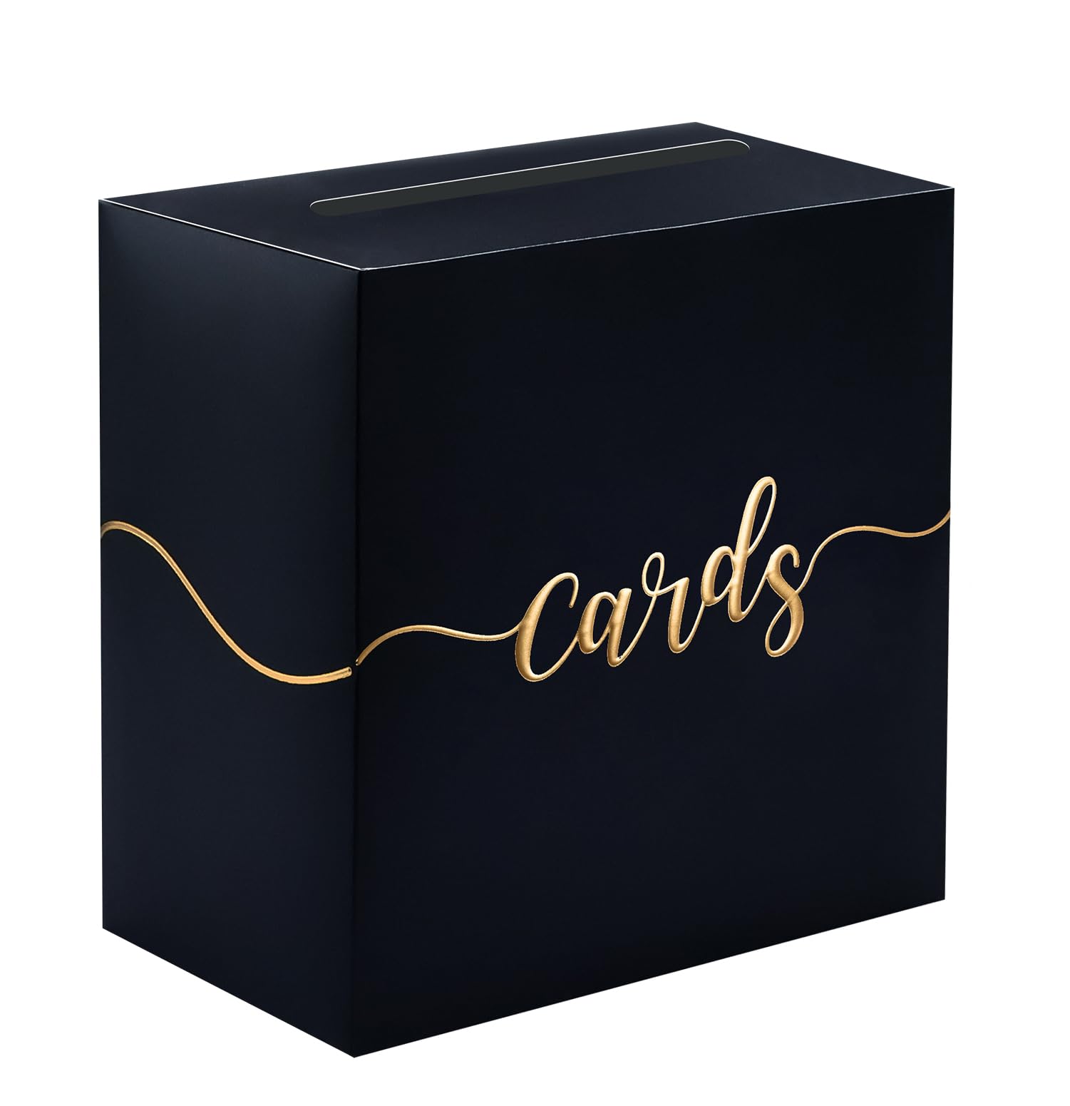 SietDESEO Card Box for Party Black Card Box with Matte Gold Foil Design Money Card Box Gift Card Box Holder for Wedding Reception Retirement Graduation Baby Shower Birthday Card Box