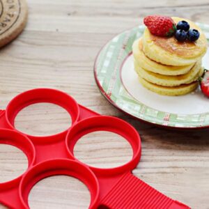 Flip N Cook Silicone Pancake Mold, Flip and Cook Pancake Maker, Flip and Cook Silicone Pancake Maker, Flip'n'cook Silicone Pancake Mold. (2pcs-round+heart)