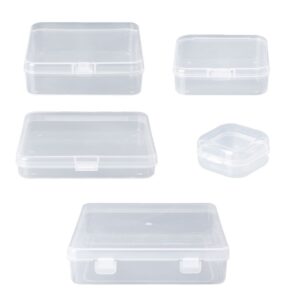 YuanHolumid Square clear Jewelry Storage Boxes Beads Crafts Case Containers Reusable Plastic Comfortable and Environmentally Professional Design Craft and Sewing Supplies Storage (6x6x1.8cm)