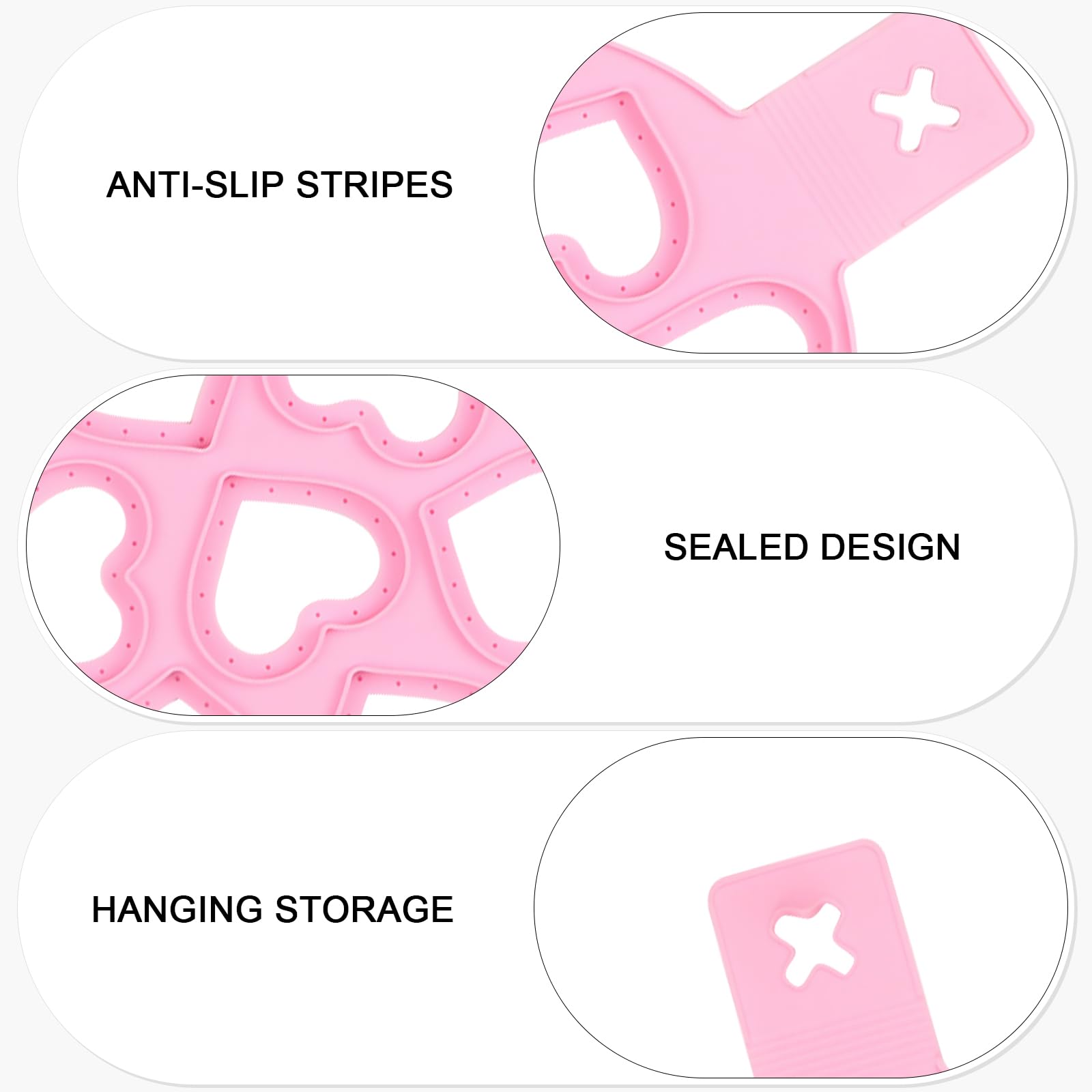 BASEPOW 3 Pcs Silicone Pancake Mold,Flip N Cook Pancake Maker,Reusable Egg Mold Ring Pancake Maker (Pink)