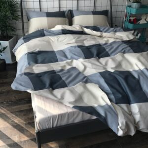 Cotton Plaid Duvet Cover Twin XL Geometric Plaid Grid Duvet Cover Modern Style Plaid Checkered Printed Comforter Cover Buffalo Plaid Bedding Duvet Cover Set 1 Twin XL Duvet Cover with 2 Pillowcases