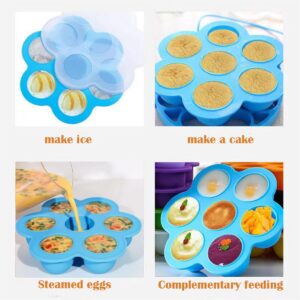 3pcs Silicone Egg Bite Molds Instant Pot Accessories Reusable Storage Container Fit Instant Pot 5,6,8 qt Pressure Cooker Food Freezer Tray with Lid