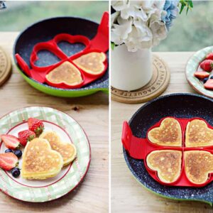 Flip N Cook Silicone Pancake Mold, Flip and Cook Pancake Maker, Flip and Cook Silicone Pancake Maker, Flip'n'cook Silicone Pancake Mold. (2pcs-round+heart)