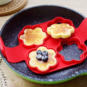 Flip N Cook Silicone Pancake Mold, Flip and Cook Pancake Maker, Flip and Cook Silicone Pancake Maker, Flip'n'cook Silicone Pancake Mold. (2pcs-round+heart)