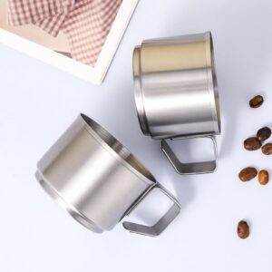 ZPUFAW 2Pcs Espresso Cups 4 oz Expresso Shots Cups 18/8 Stainless Steel Coffee Cups Set of 2